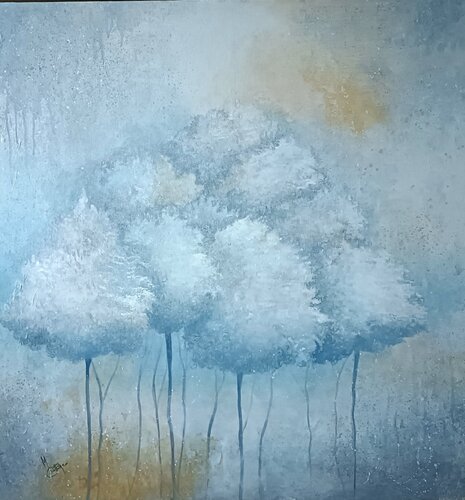 ARBRES EN HIVER by Monica Cattaneo, Painting for Sale on Select