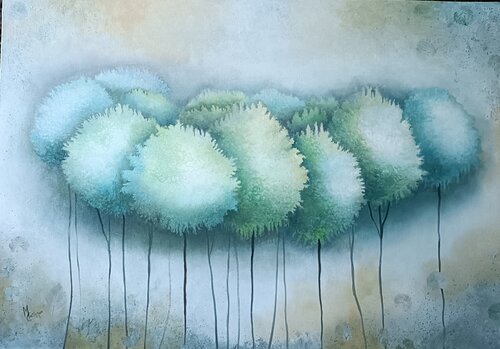 BALLADE EN FORÊT by Monica Cattaneo, Painting for Sale on Select