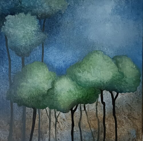 ARBRES D' ÉTÉ by Monica Cattaneo, Painting for Sale on Select