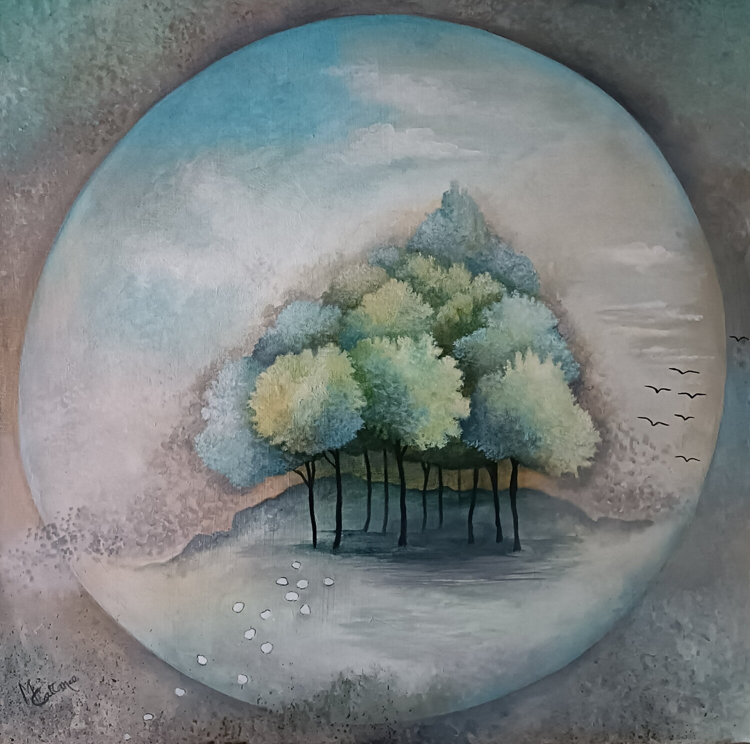 LE BOSQUET Monica Cattaneo Original painting for sale