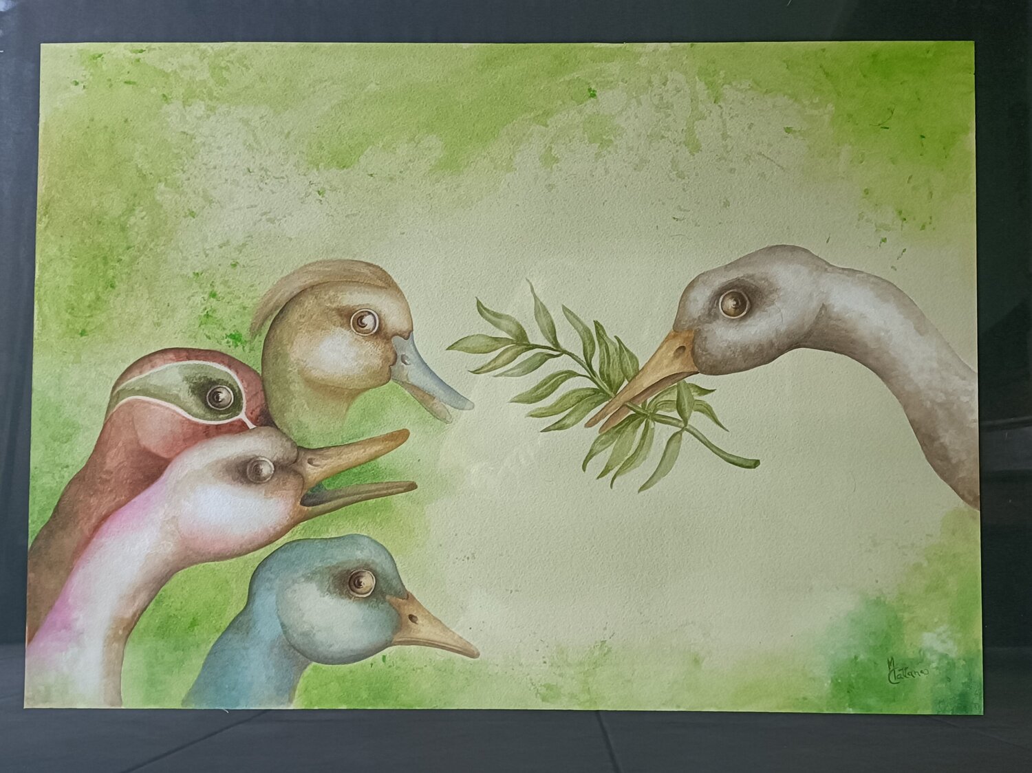 UN MONDE MEILLEUR Monica Cattaneo Original painting for sale