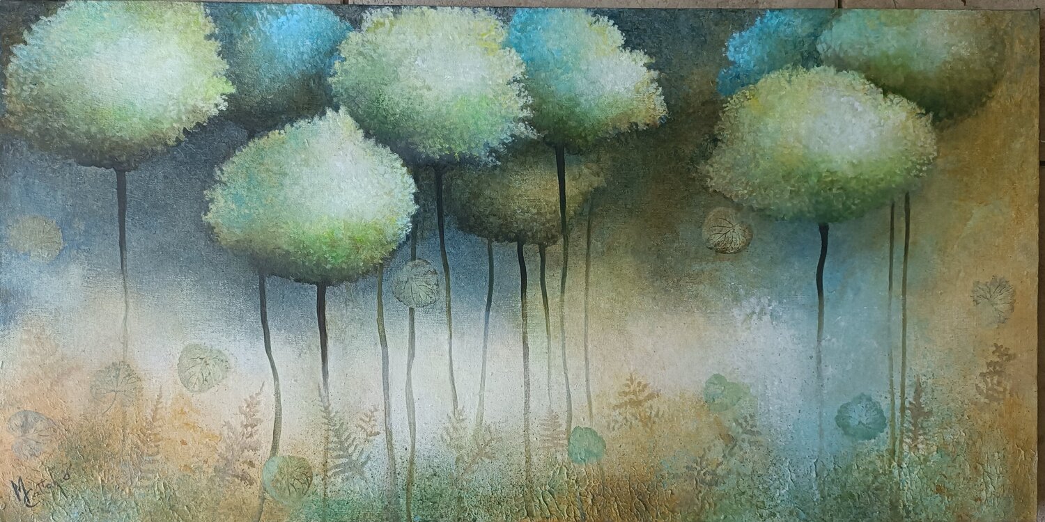 Le jardin insolite Monica Cattaneo Original painting for sale