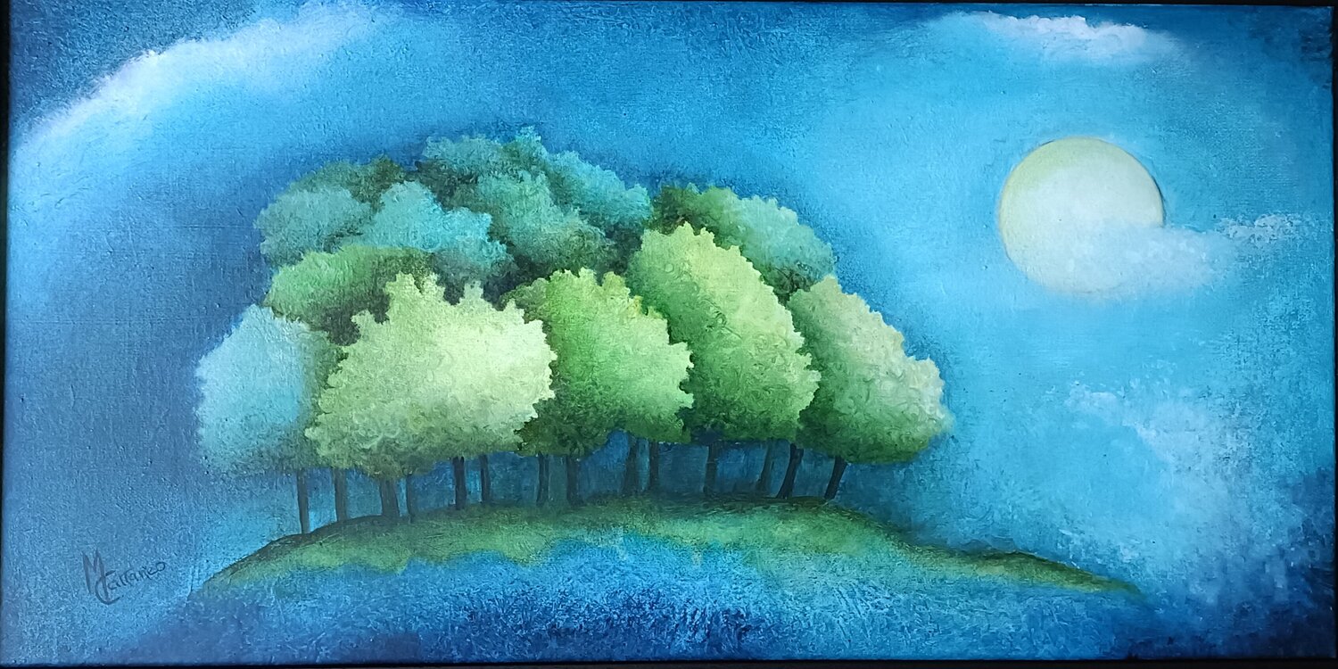 Symphonie en bleu Monica Cattaneo Original painting for sale