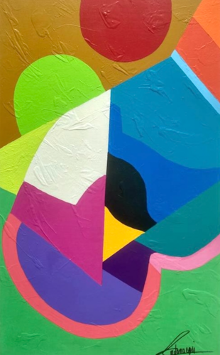 Felicidad dorada by Cecilia Andonaegui, Painting for Sale on Select