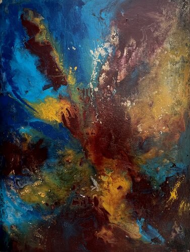 Materia Azul by Cecilia Andonaegui, Painting for Sale on Select