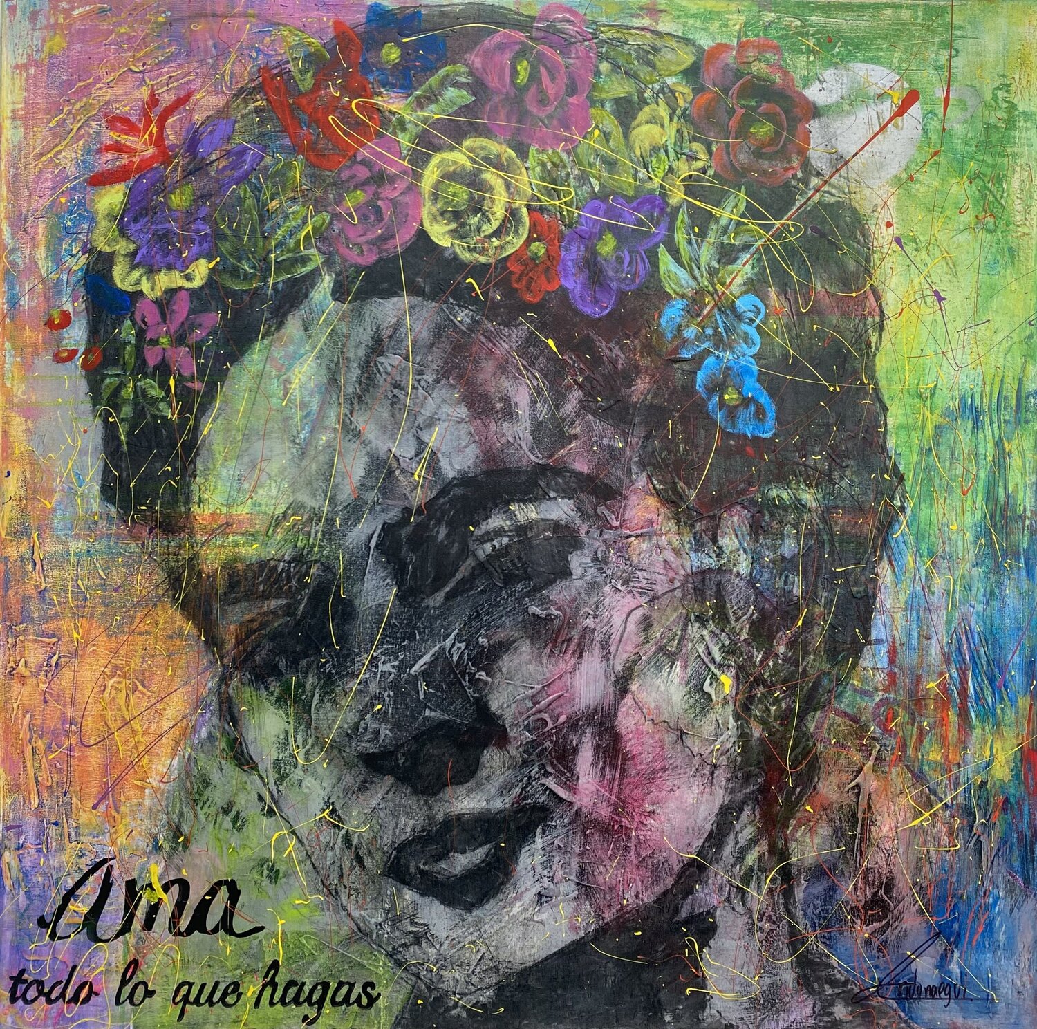 Ama todo lo que hagas Cecilia Andonaegui Original painting for sale