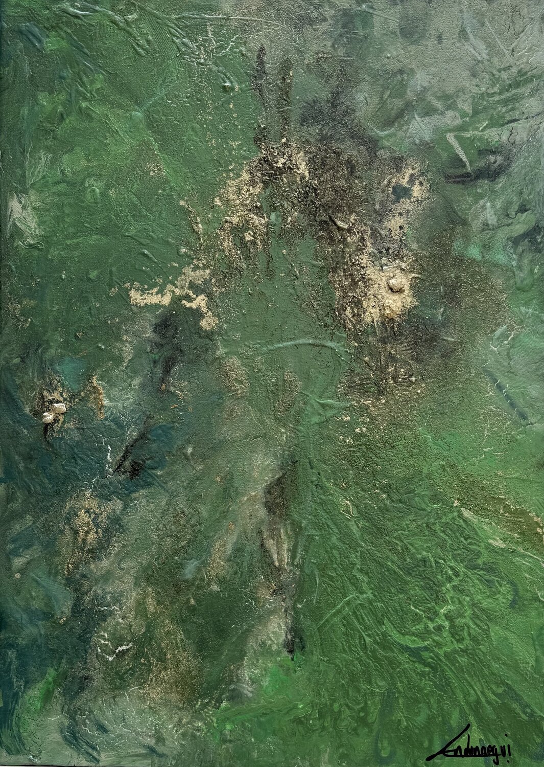 Pulso Verde Cecilia Andonaegui Original painting for sale