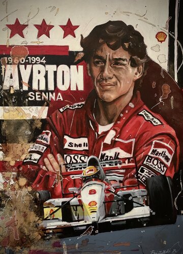 Ayrton Senna, la Leggenda by Enrica Toffoli, Painting for Sale on Select