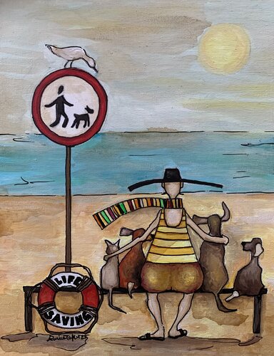 Il cane che contava le carezze by Enrica Toffoli, Painting for Sale on Select