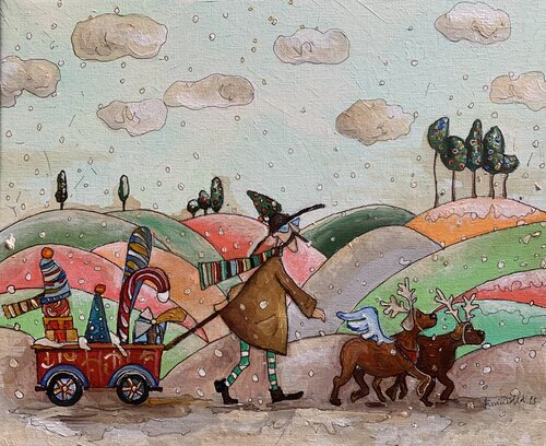 Il Faticoso Miracolo di Natale by Enrica Toffoli, Painting for Sale on Select