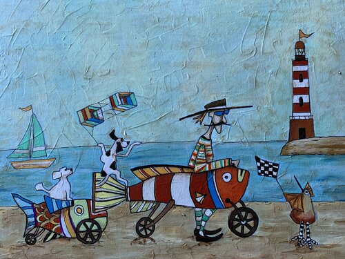 Il pesce che camminava by Enrica Toffoli, Painting for Sale on Select