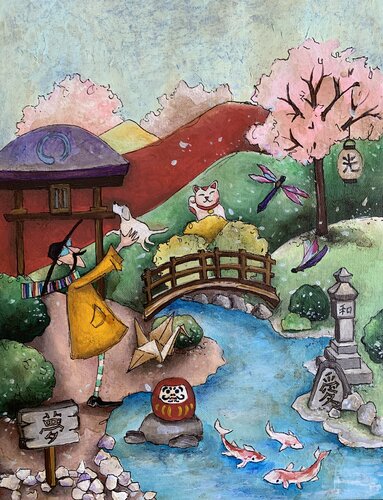 "Domé nel Giardino Giapponese" by Enrica Toffoli, Painting for Sale on Select