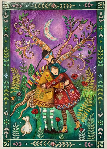 L'Abbraccio sotto la Luna von Enrica Toffoli, Malerei kaufen auf Select