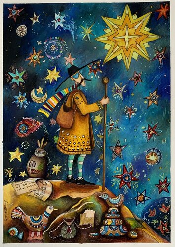 Il Viandante delle Stelle von Enrica Toffoli, Malerei kaufen auf Select