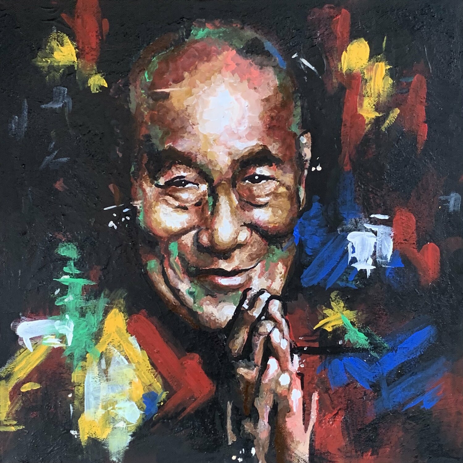 Dalai Lama Enrica Toffoli Original painting for sale