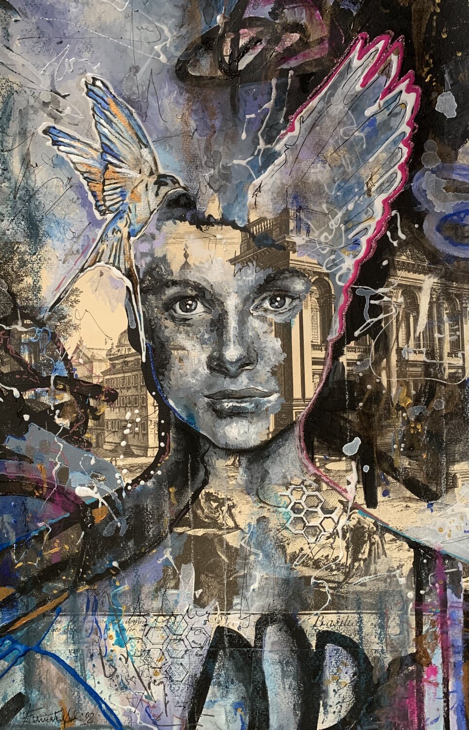 Powder Blue Enrica Toffoli Original painting for sale