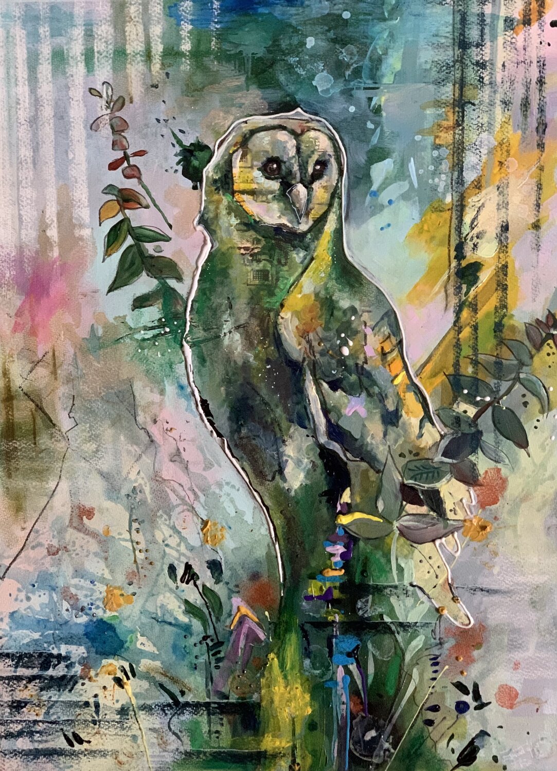 Il Gufo Guardiano Enrica Toffoli Original painting for sale