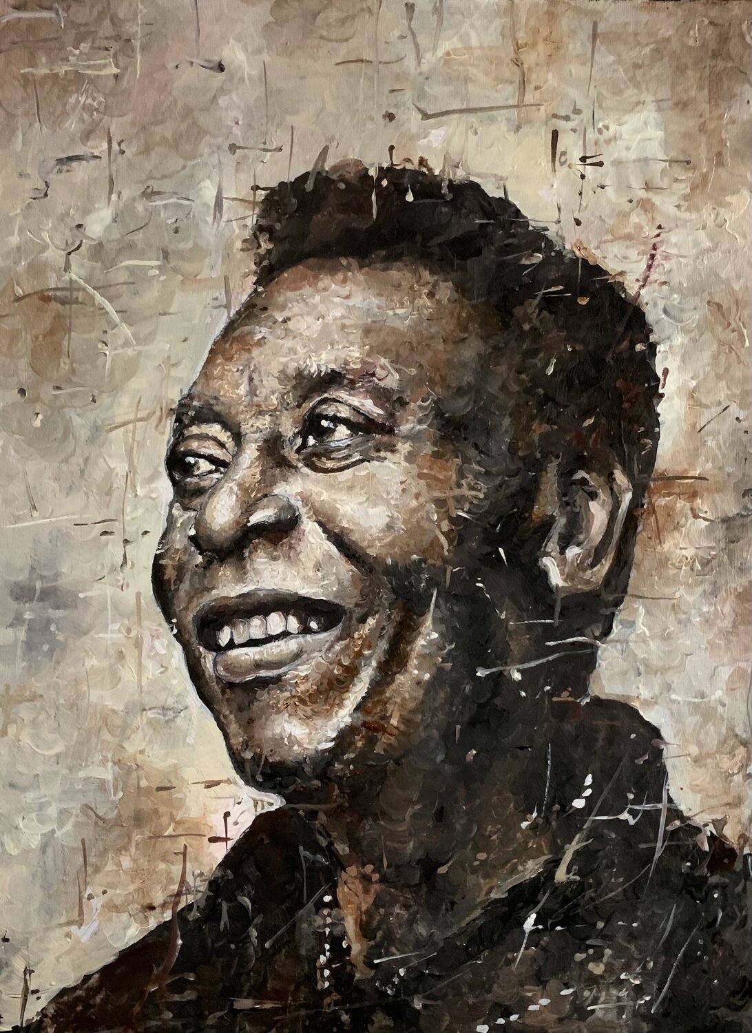 Pelé Enrica Toffoli Original painting for sale