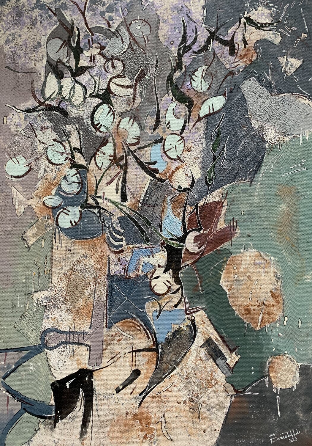 Floral Pattern Enrica Toffoli Original painting for sale