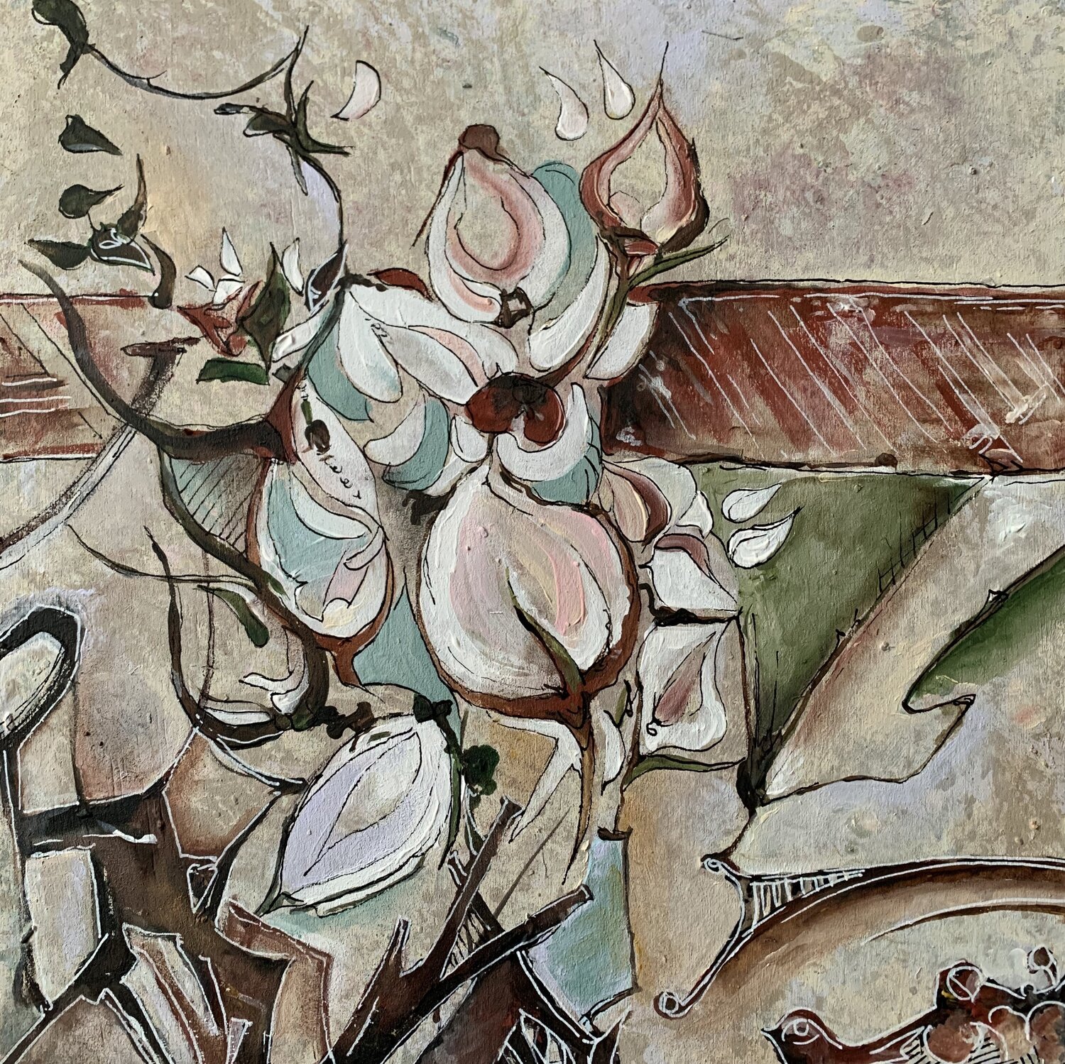 The vase on the windowsill Enrica Toffoli Original painting for sale