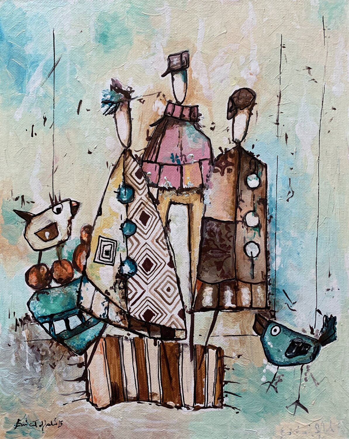 The Family Enrica Toffoli Original painting for sale
