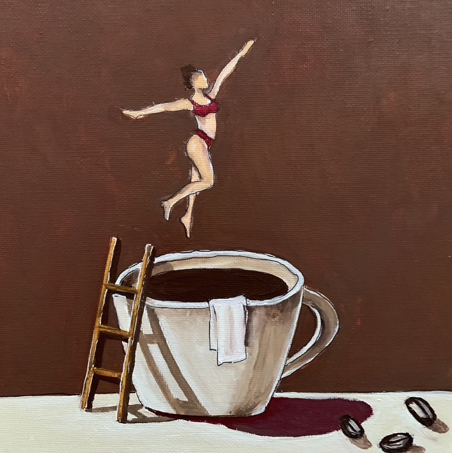 “Caffeina pura” Enrica Toffoli Original painting for sale