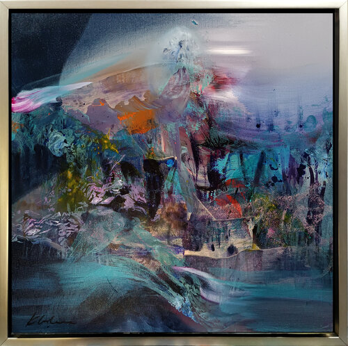 Fragments from the Mind’s Horizon  Fantastic Mindscape by O Kloska by Ovidiu Kloska, Painting for Sale on Select