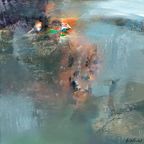 Echoes of eternal space midscape by master O KLOSKA by Ovidiu Kloska, Painting for Sale on Select