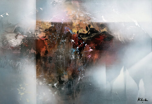 Incision into Pulsating Matter Foggy fantastic midscape by master O KLOSKA by Ovidiu Kloska, Painting for Sale on Select