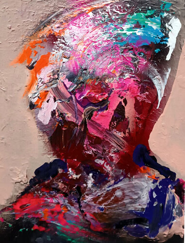 I Love to Eat Bacon, Too #1 — Fragmented Figure in Motion by Ovidiu Kloska, Painting for Sale on Select