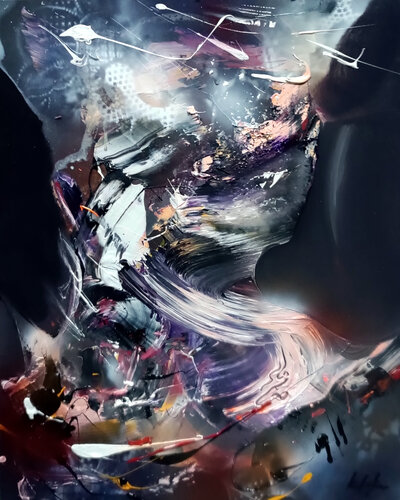 I Love to Eat Bacon, Too #10 — Figure Dissolving Into Light by Ovidiu Kloska, Painting for Sale on Select