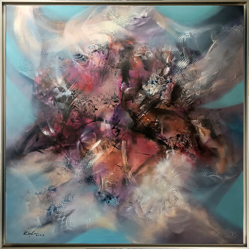 Song for a Living Cloud – Large Contemporary Abstract Painting by Ovidiu Kloska by Ovidiu Kloska, Painting for Sale on Select