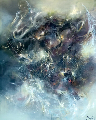 The Nocturnal Hour of Violent Blooming by Ovidiu Kloska, Painting for Sale on Select
