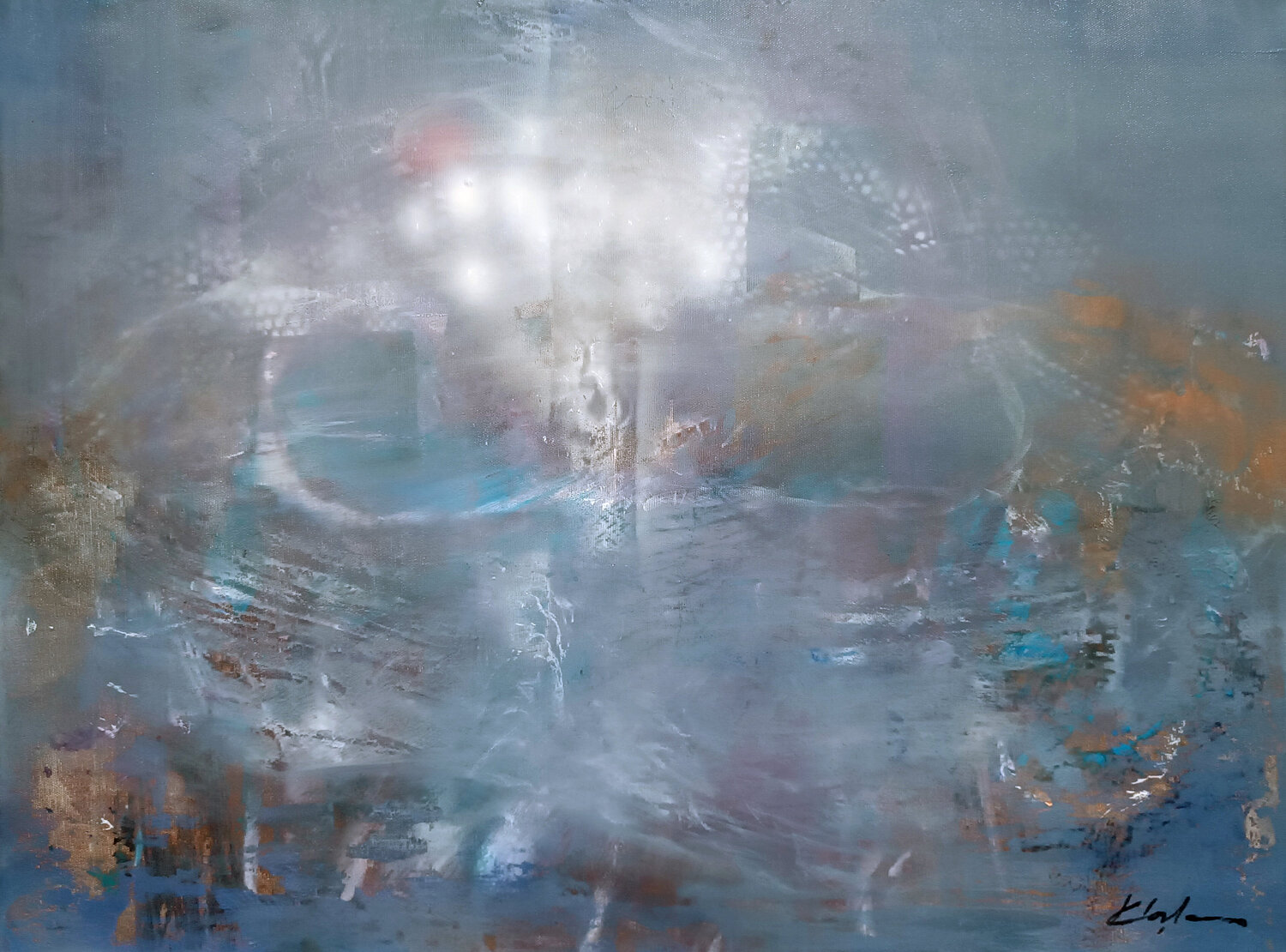 A Way to Infinity in Serene Light  Fantastic Mindscape by O Kloska Ovidiu Kloska Original painting for sale