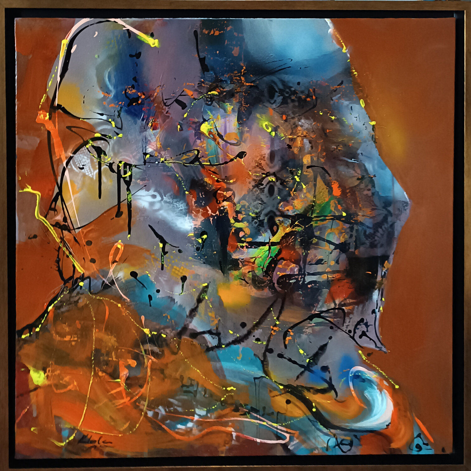 Echoes of an Oniric Face From the series “Beautiful Mind of a Dreamer” master Ovidiu Kloska Ovidiu Kloska Original painting for sale