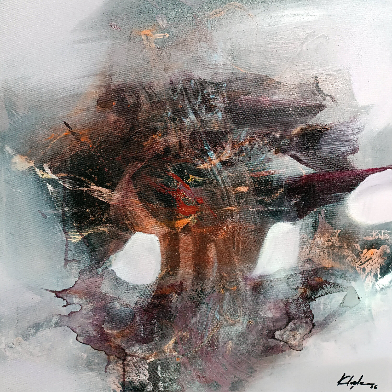 The Shape Memory Leaves fantastic midscape by master O KLOSKA Ovidiu Kloska Original painting for sale