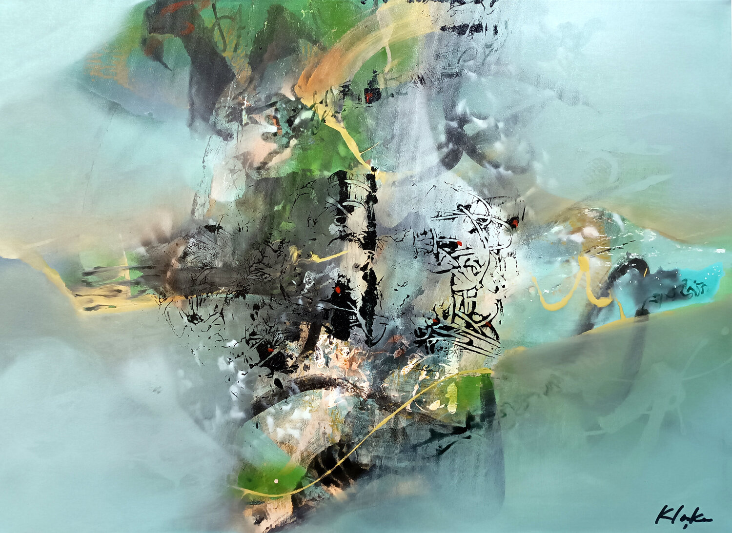 Intimate Calligraphies of Forgetting 3 fascinating dreamscape by Ovidiu Kloska Ovidiu Kloska Original painting for sale