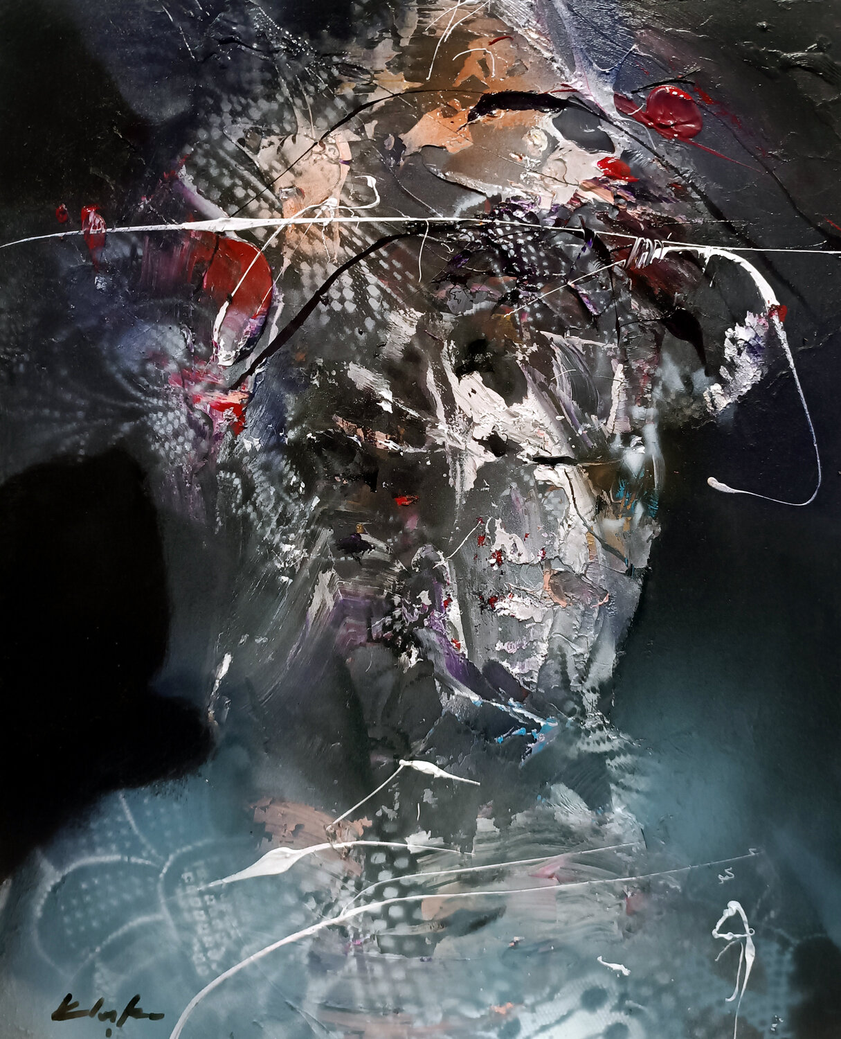 I Love to Eat Bacon, Too #11 — Emotional Architecture of a Face Ovidiu Kloska Original painting for sale