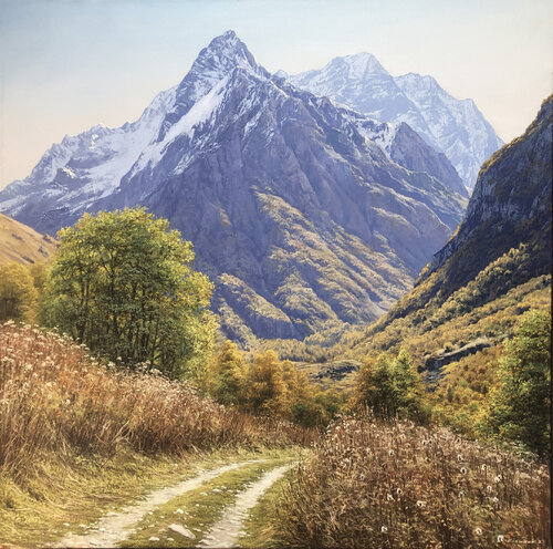 Dombay, Russian meadow by Alik Oleynik, Painting for Sale on Select