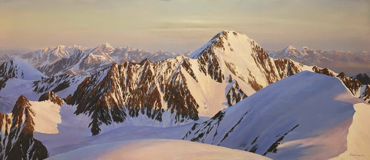 Caucasus, Mount Jimara Alik Oleynik Original painting for sale
