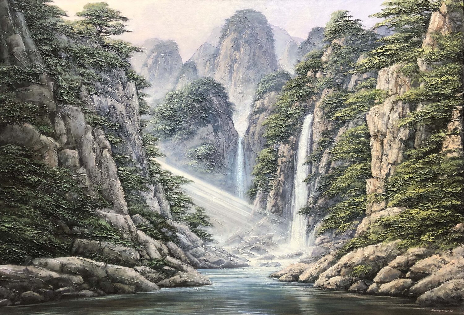 Morning in the Hua Shan Mountains Alik Oleynik Original painting for sale