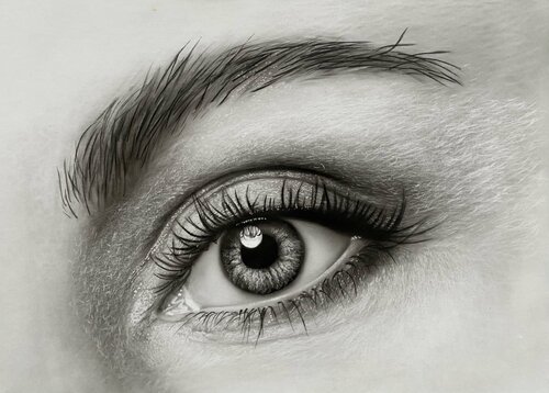 A monochromatic eye by Dolgor Dugarova, Painting for Sale on Select