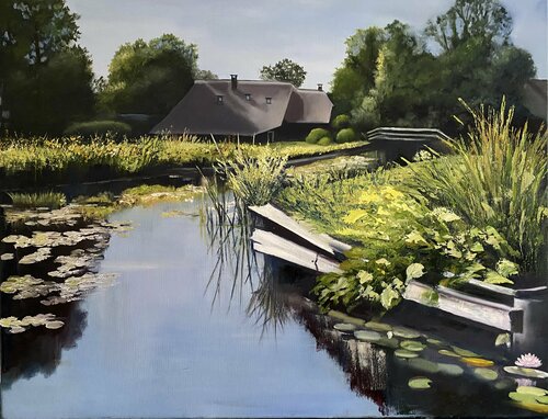 Giethoorn, the Venice of Holland by Dolgor Dugarova, Painting for Sale on Select