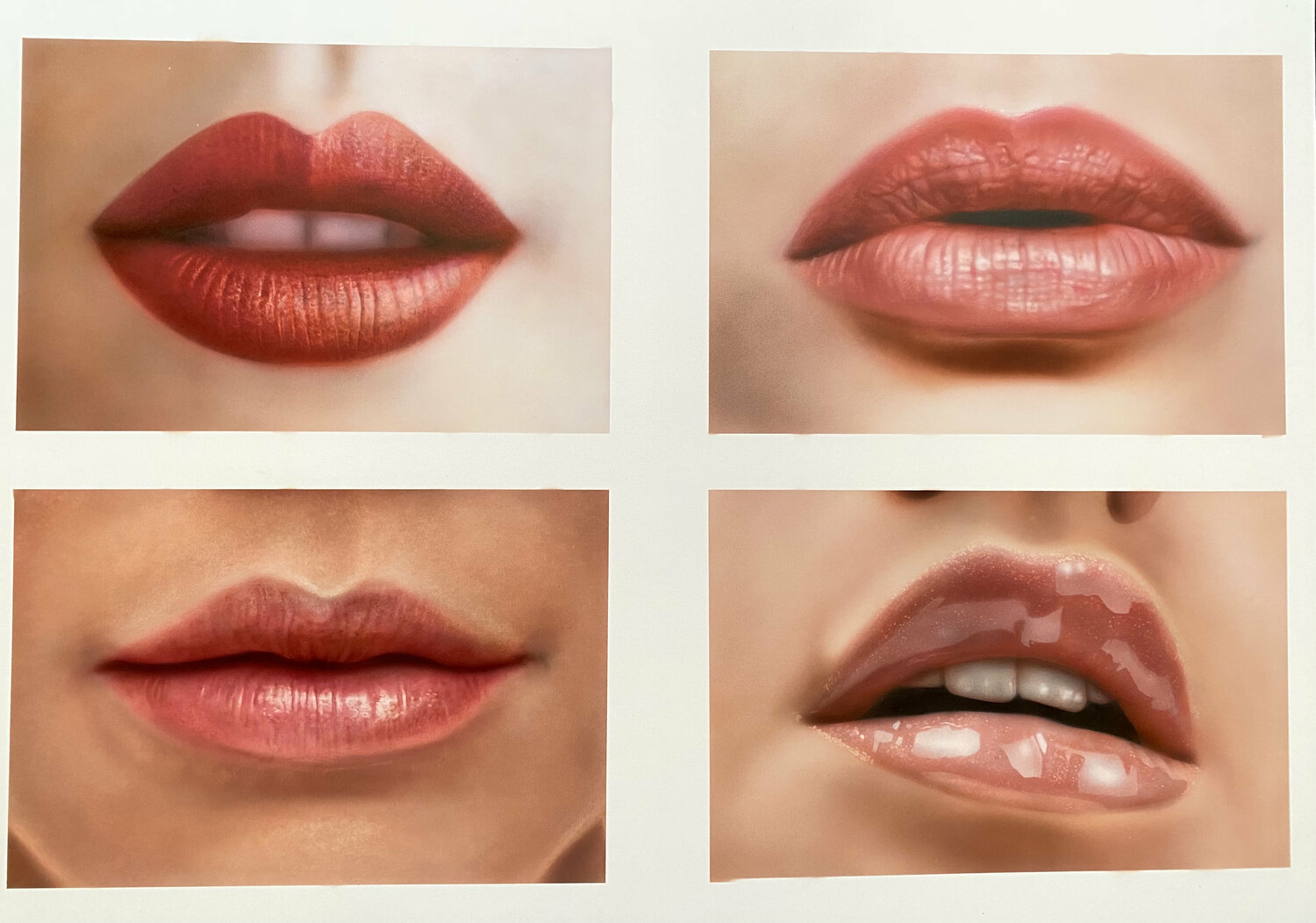 Realistic plump sensual lips Dolgor Dugarova Original painting for sale