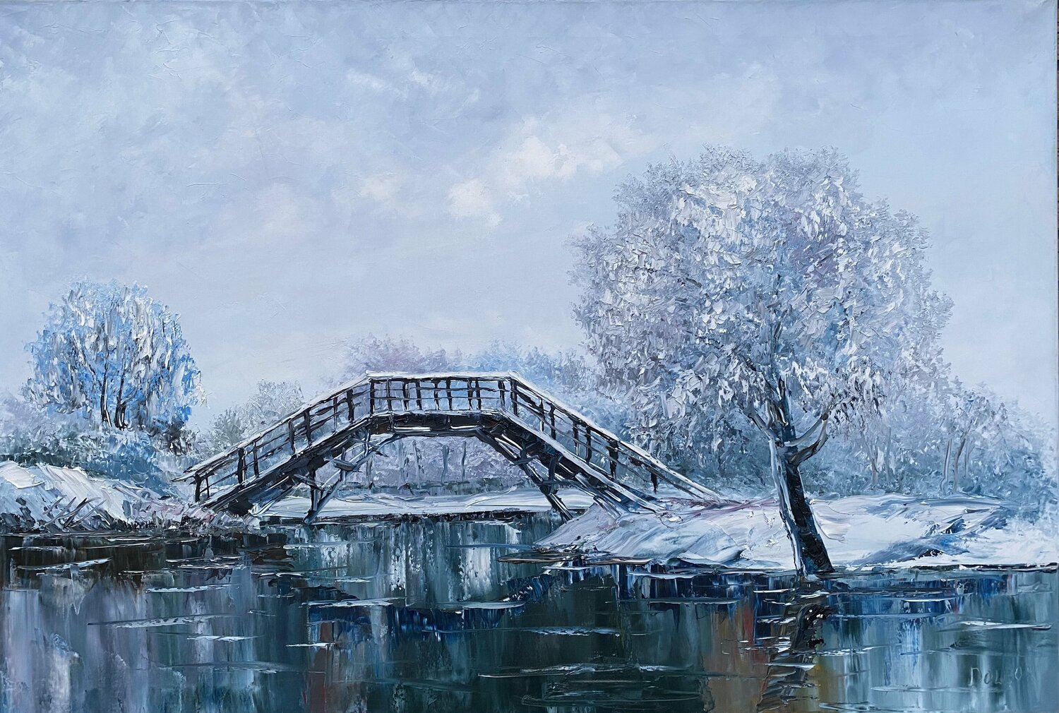 Winter landscape Dolgor Dugarova Original painting for sale