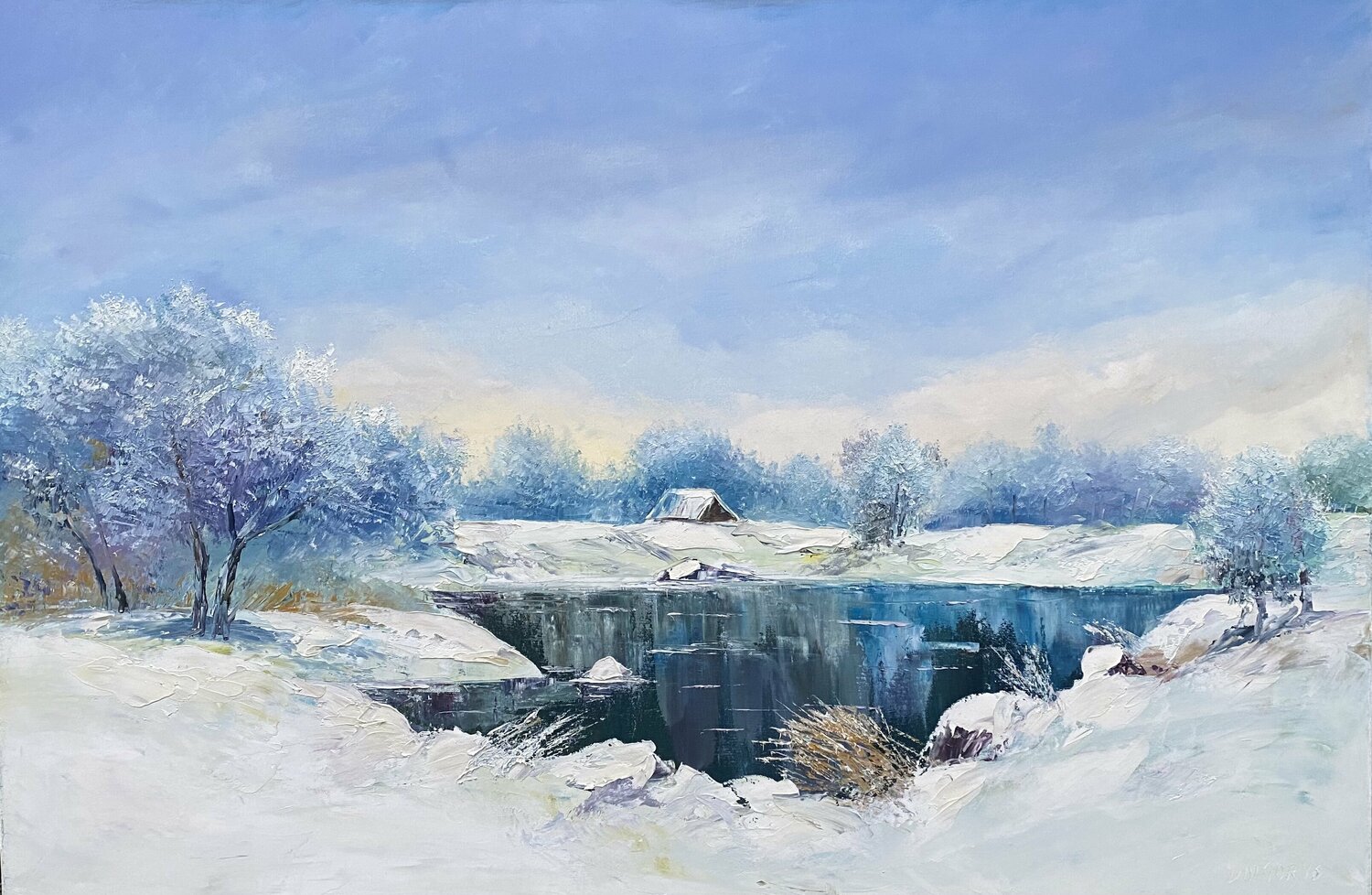 Magical winter Dolgor Dugarova Original painting for sale