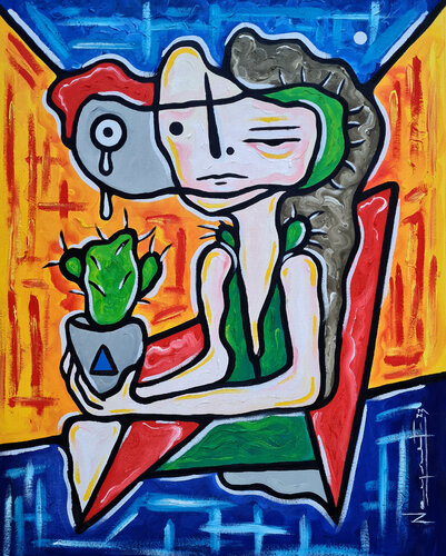 MUJER CACTUS by Néstor Neyret, Painting for Sale on Select