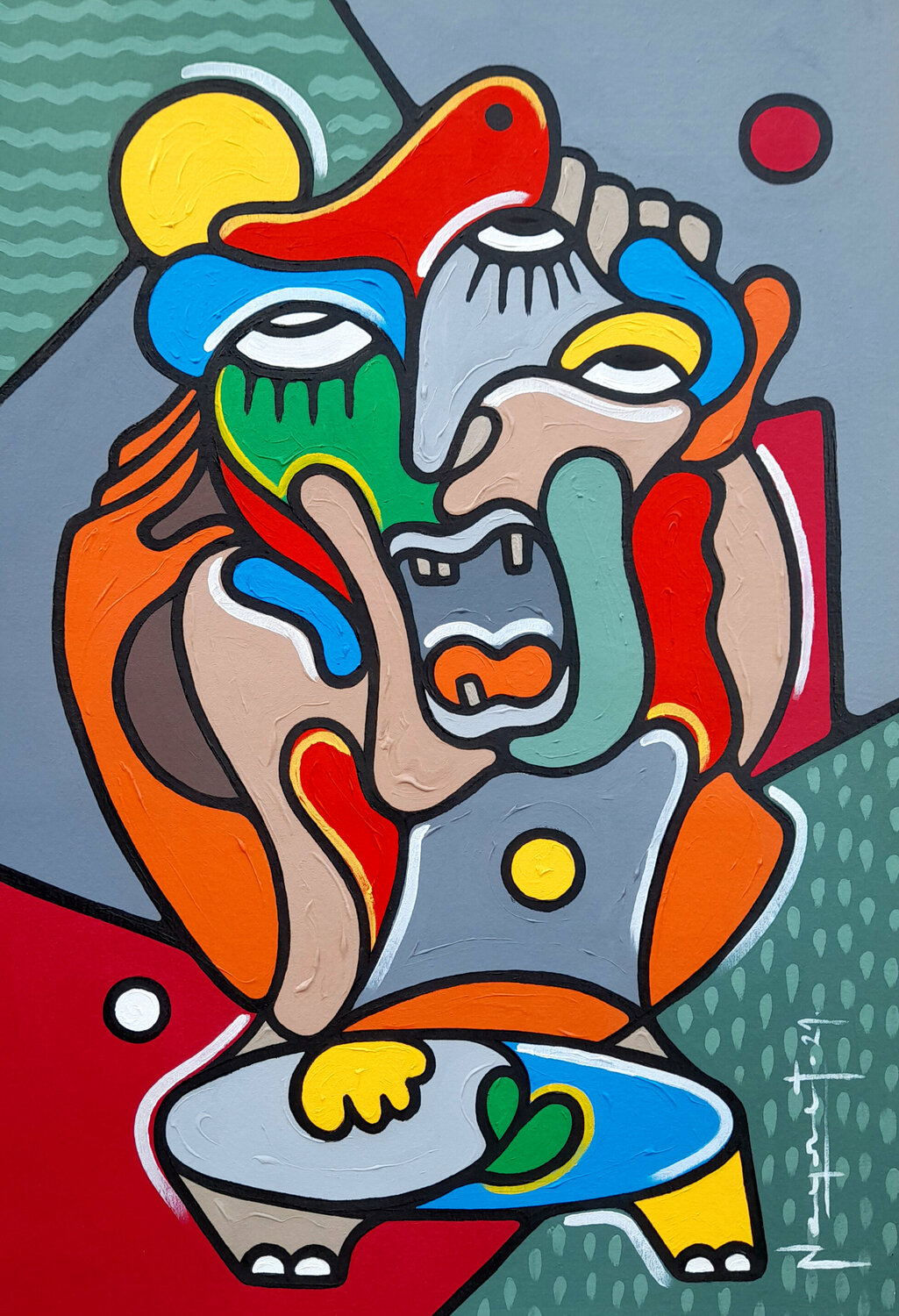 HAMBRE Néstor Neyret Original painting for sale