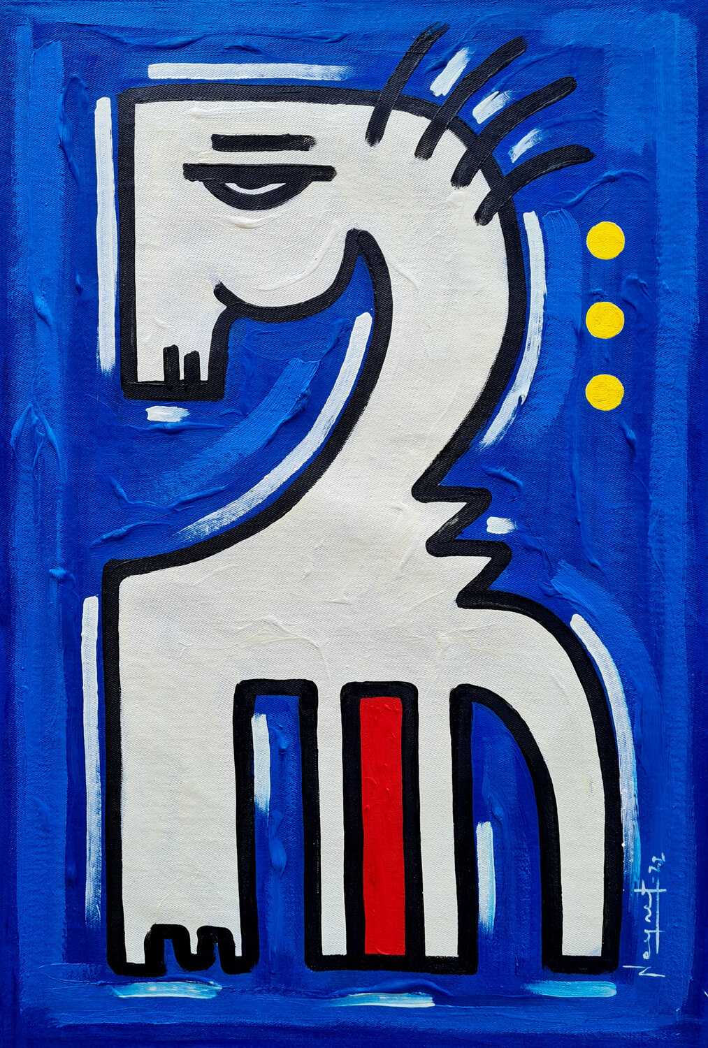CABALLO BLANCO Néstor Neyret Original painting for sale