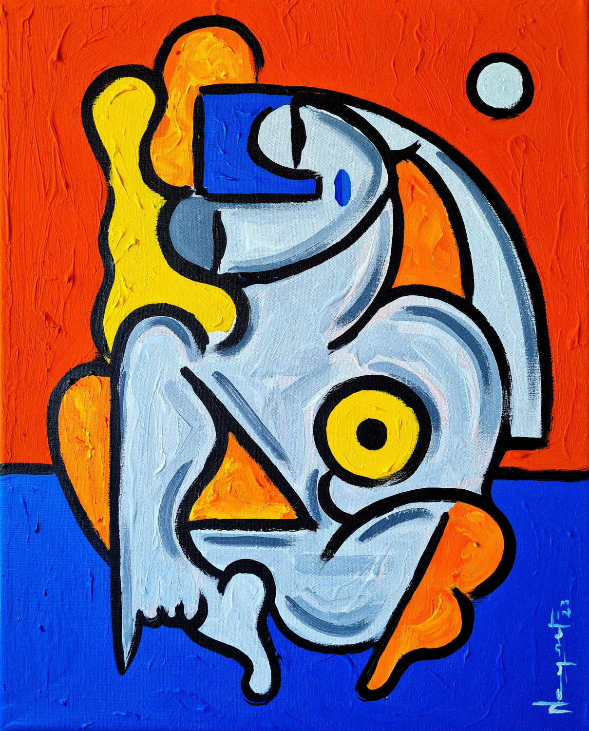 AQUÍ Néstor Neyret Original painting for sale